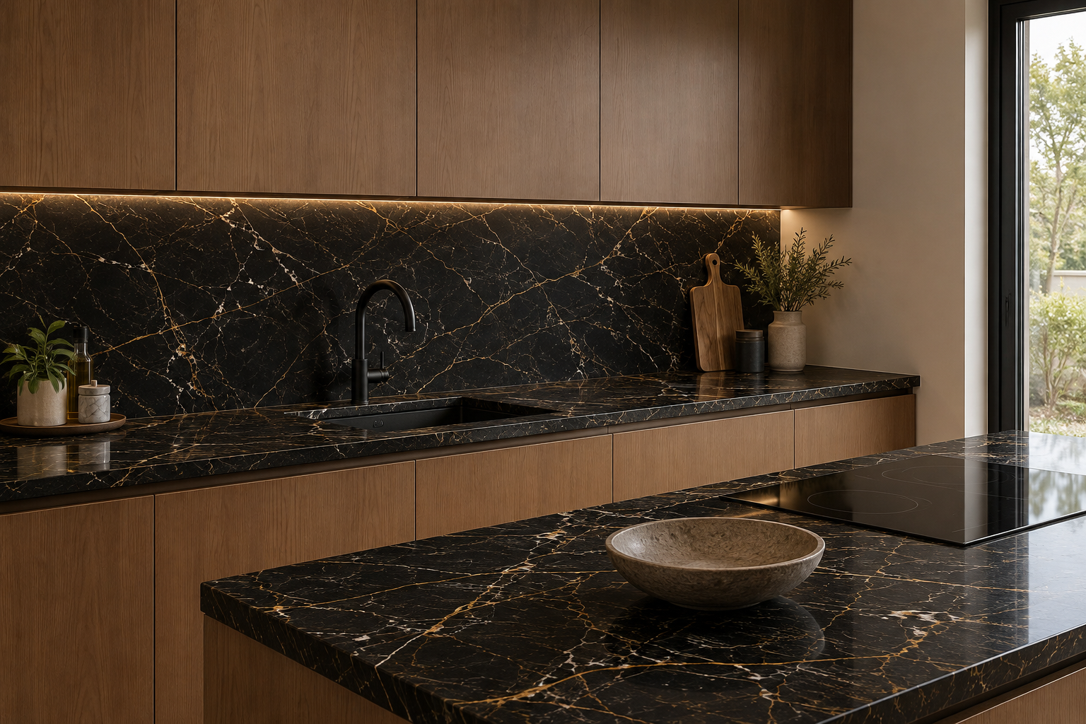 Marquina Black Imported Marble application